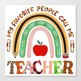 Lovely teacher rainbow graphic design Canvas Print