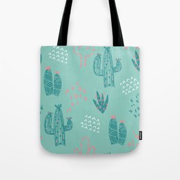 Green Cactus Pattern Tote Bag