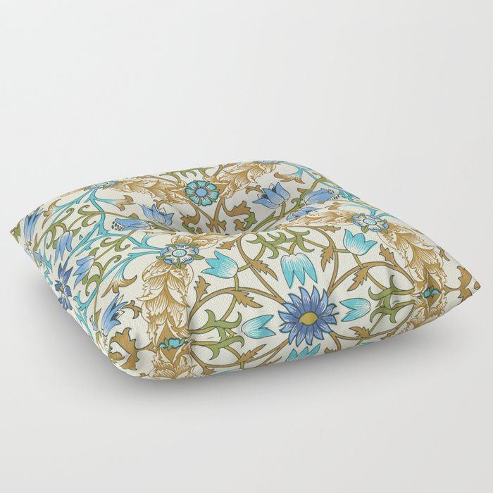 William Morris Vine Mandala Wreath Floor Pillow