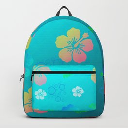 Underwater Hawaiian Flowers Backpack | Spongebob, Hawaii, Digital, Curated, Hawiian, Bikinibottom, Graphicdesign, Flowers, Watercolor, Floral 