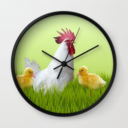 Roaster Chicken Grass - Eastern Festive Design Wall Clock