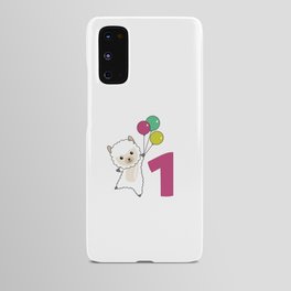 Alpaca First Birthday Balloons For Kids Android Case