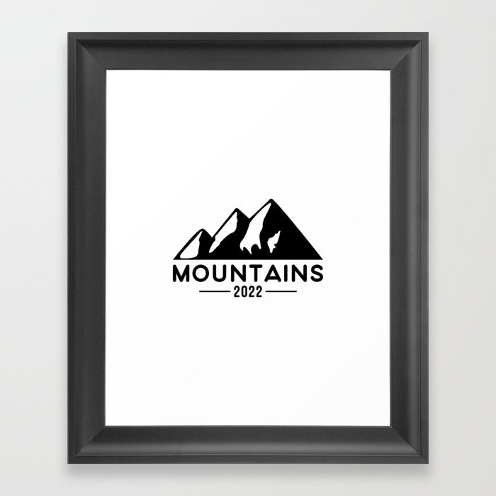 Mountains 2022, Hiking, Climbing. Framed Art Print