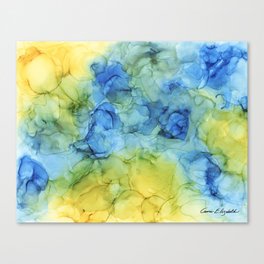 Blue and Yellow Abstract Canvas Print