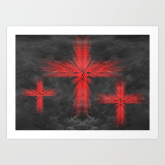 3 Crosses Art Print
