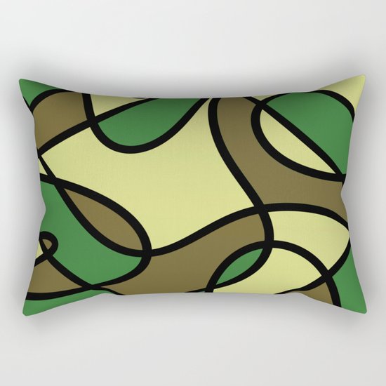 Camo Curves - Abstract, camouflage coloured pattern Rectangular Pillow