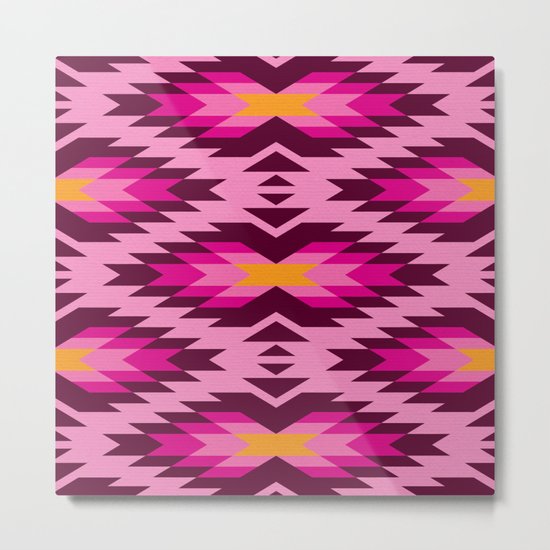 Tribal pattern - pink Metal Print