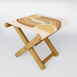 Abstraction_NEW_SUNSET_SUNRISE_RAINBOW_INFINITE_LOOP_POP_ART_0508B Folding Stool