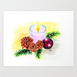 Christmas flame. Art Print