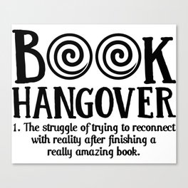 Funny Book Hangover Definition Canvas Print