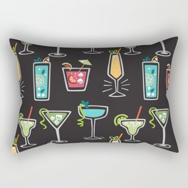 Drink Pattern. Cocktail background. Cute Beverages Rectangular Pillow
