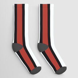 70s Style Red White Black Retro Stripes Nidaba Socks