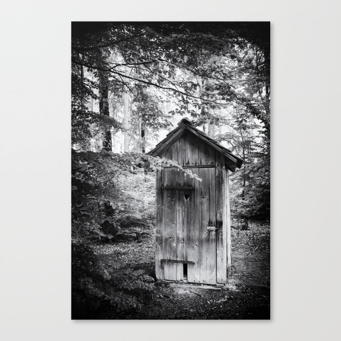 Outhouse in the forest Canvas Print