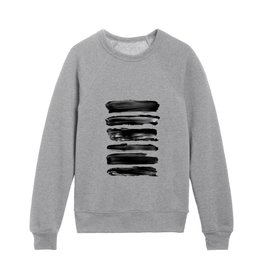 Brush Strokes in Black Kids Crewneck