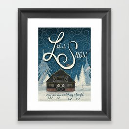 Let it snow holiday greeting card Framed Art Print
