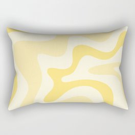 Retro Liquid Swirl Abstract Square in Soft Pale Pastel Yellow Rectangular Pillow