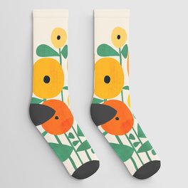 Sunflower and Bee Socks
