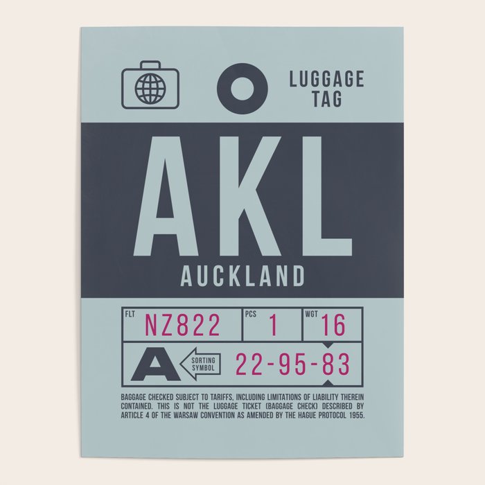 Luggage Tag B Auckland New Zealand Poster By Neotokyo Society6<script async src=
