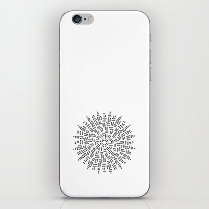 Stitched Sunburst  | Black & White Abstract Art iPhone Skin
