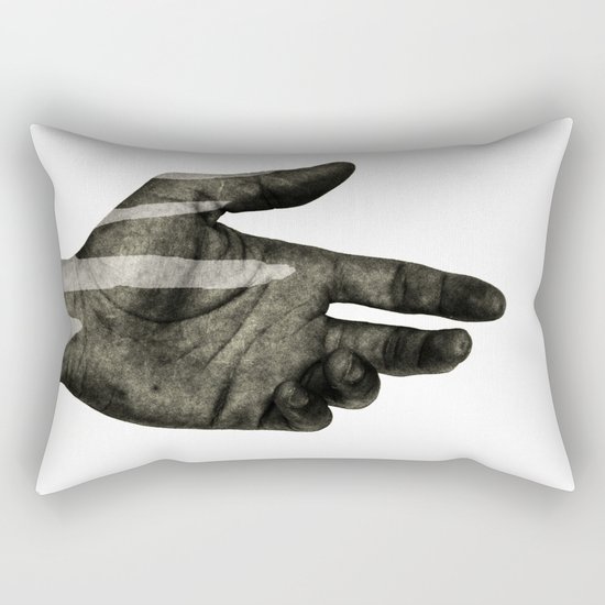 hand black Rectangular Pillow