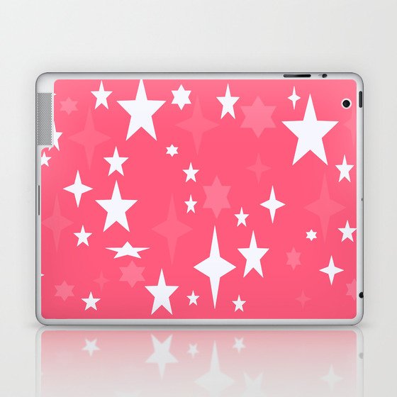 Atomic Stars Pink & White Laptop & iPad Skin