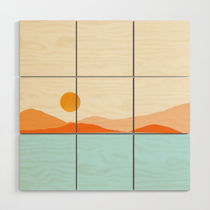 Desert Sea Views / Abstract Landscape Series Wood Wall Art