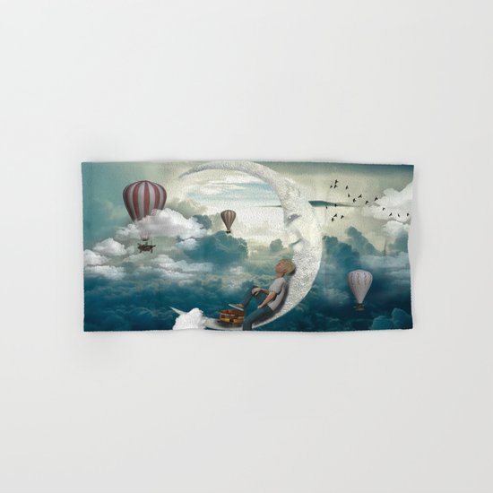 The boy and moon Hand & Bath Towel