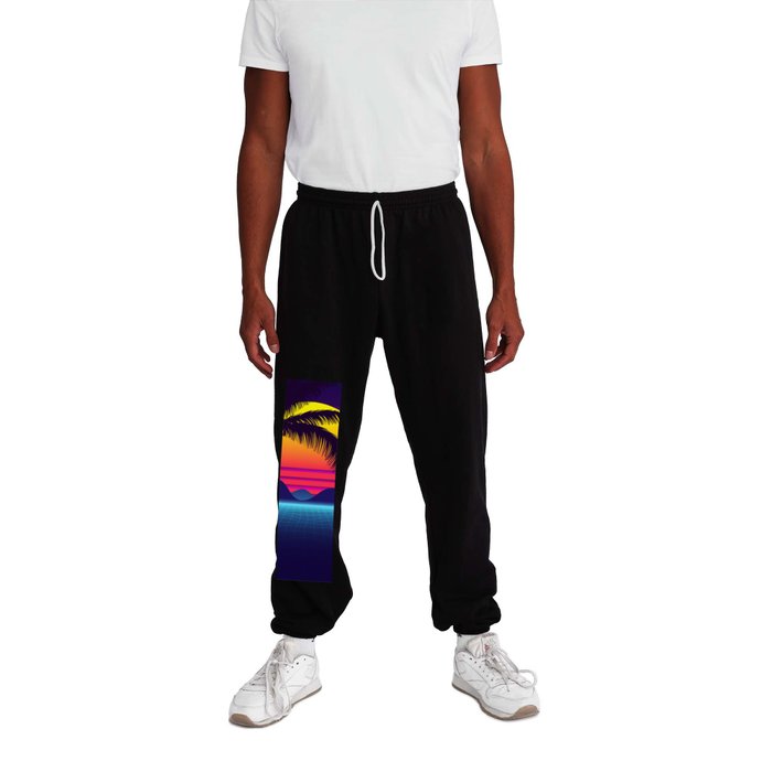 Classic Palm Tree Sunset Synthwave Sweatpants