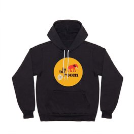 Elephant in the room: Retro font and art in bright red and yellow (with bonus monstera leaf) Hoody