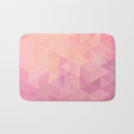 Geometric Pink Bath Mat