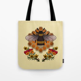 The Bumble Bee & his Honeycomb Tote Bag