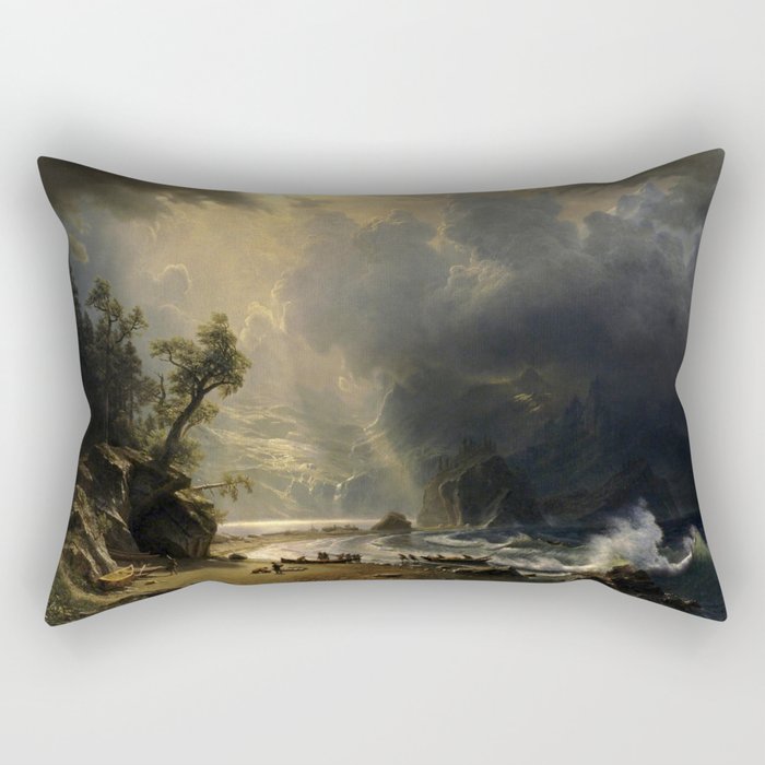 Puget Sound on the Pacific Coast - Albert Bierstadt Rectangular Pillow