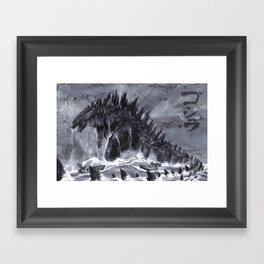 Godzilla Rises Framed Art Print