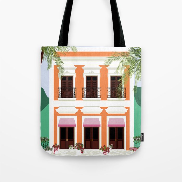 Puerto Rico Orange House Tote Bag