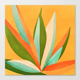 Summer Cactus Botanical Painting Canvas Print