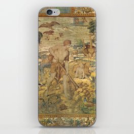 Antique 16th Century Adam & Eve Biblical Flemish Tapestry iPhone Skin