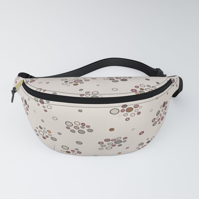 Colorful cloud polka dots pattern, retro colors Fanny Pack