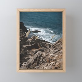 Cliffside Descent - @zekekitchen Framed Mini Art Print