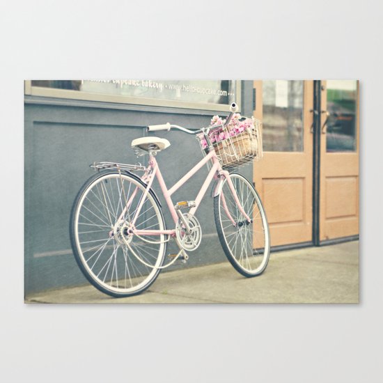 Pink bicycle Canvas Print