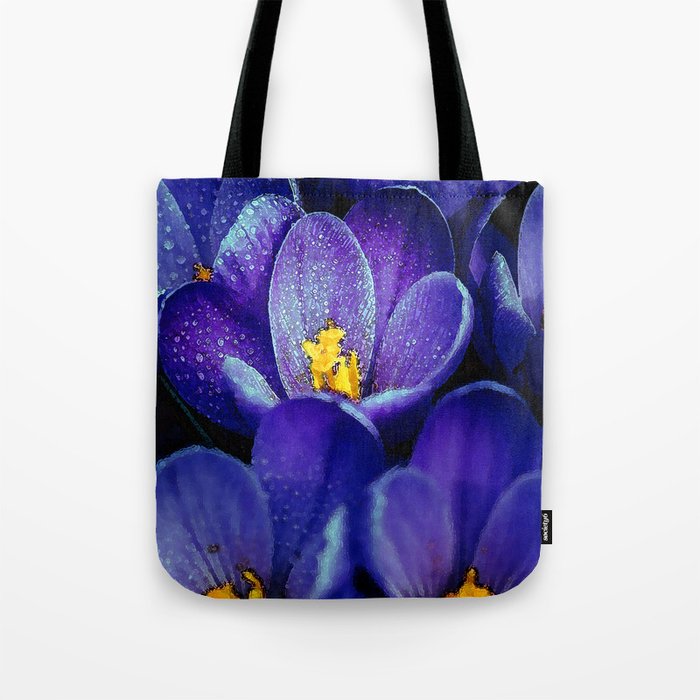 Purple Crocus Flower Market  Tote Bag