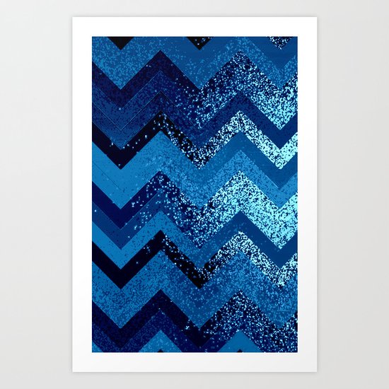 sparkly and dark blue adventure Art Print