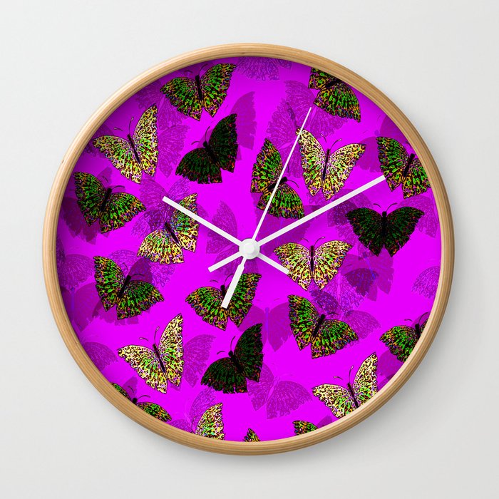 PurpleLightButterfly Wall Clock