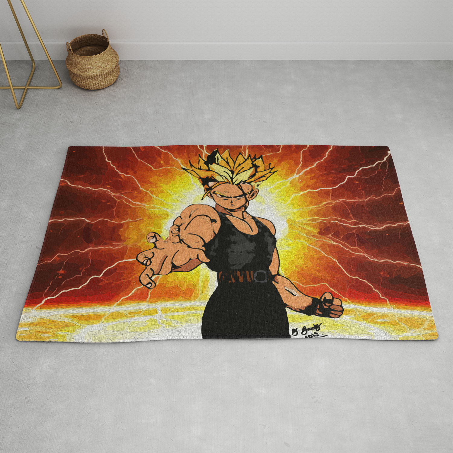 Dragonball Z Trunks Sketch Colored Rug By Bernardtime Society6