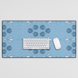 Icy Blue Lily Desk Mat