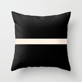 Single Stripe Minimalist Modern Color Block in Almond Cream and Black Throw Pillow