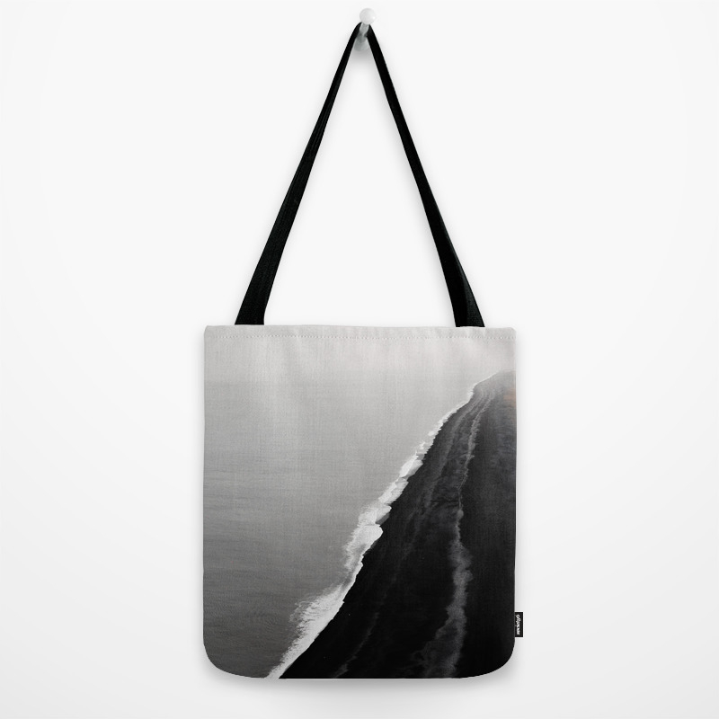 black beach tote bag