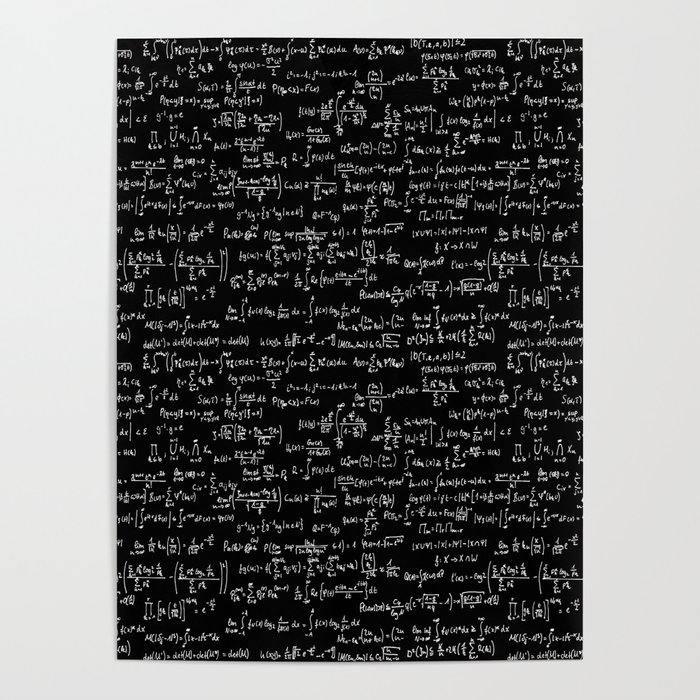 Math Equations // Black Poster