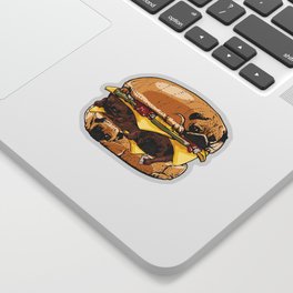 Pugs Burger Sticker