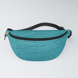Computer Software Code Pattern in Teal Blue Fanny Pack