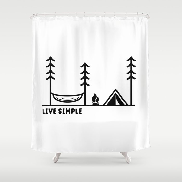 Live Simple Shower Curtain
